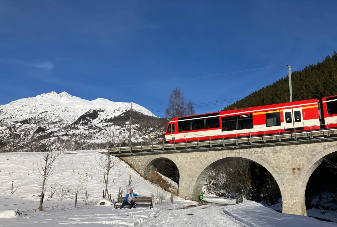 Trein nabij chalet Jewel